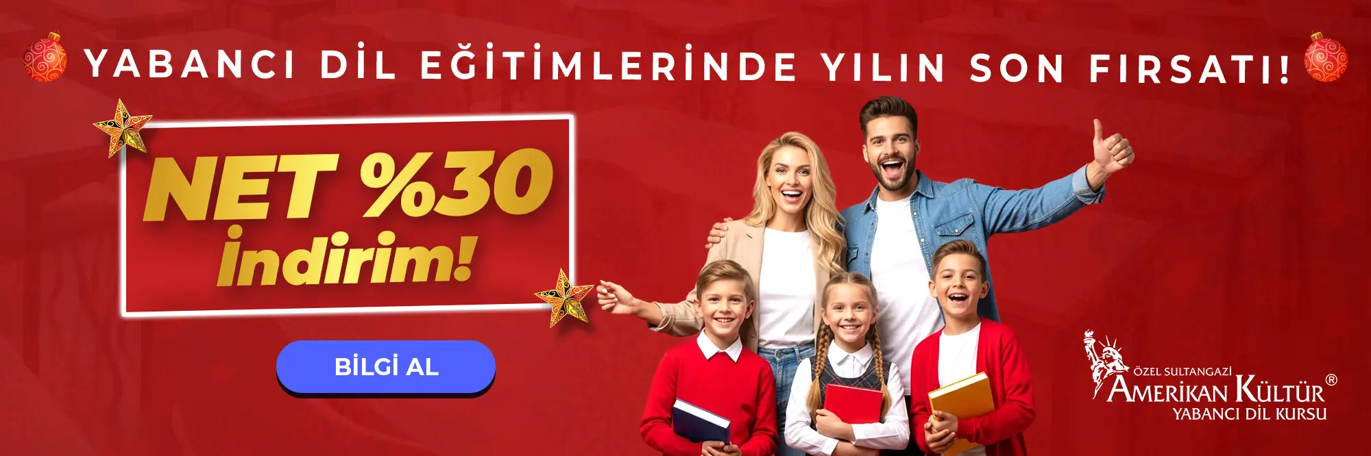 Yabancı Dil Eğitimlerinde Yılın Son Fırsatı! Net %30 İndirim!